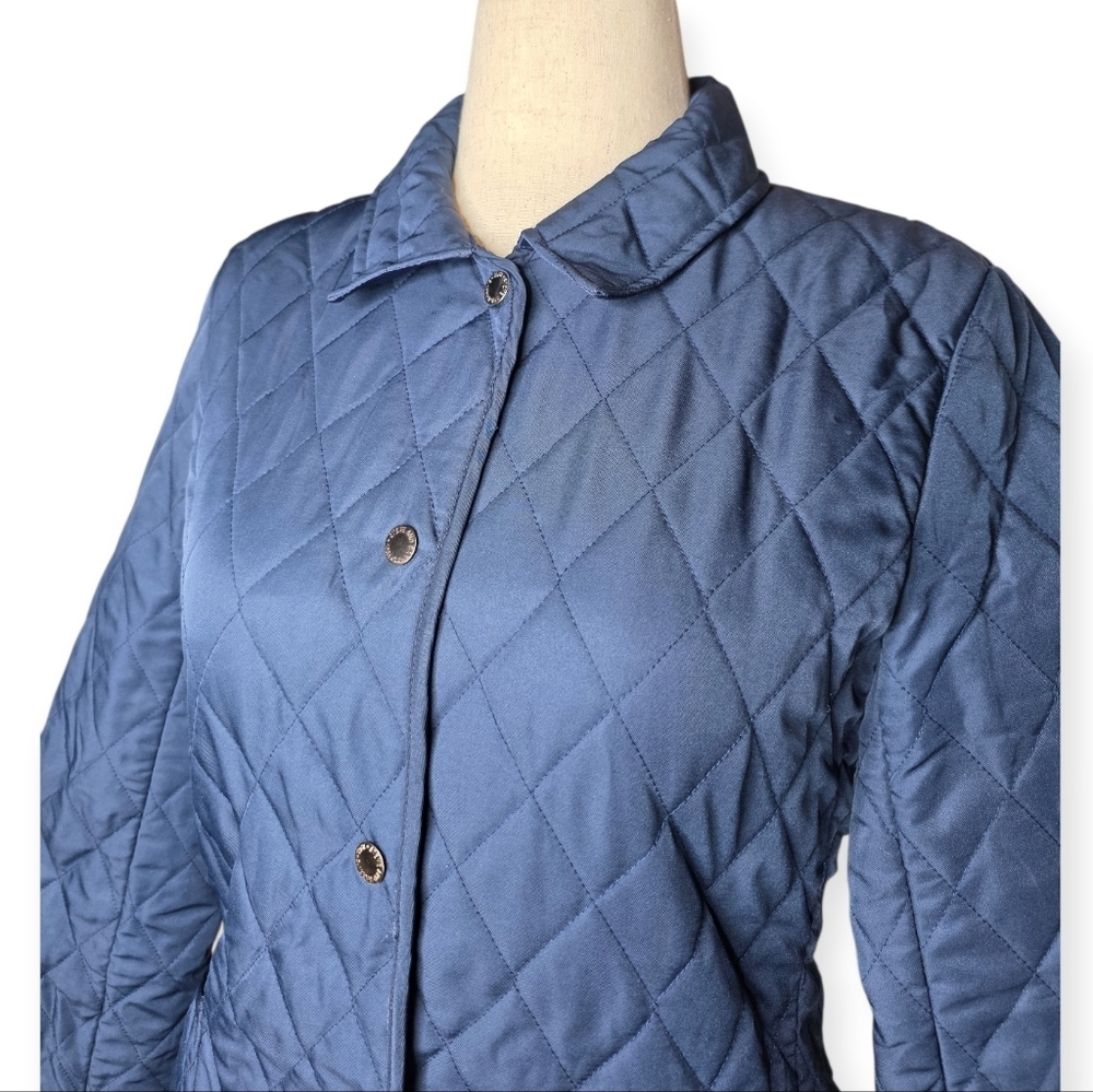 Steve & Barry’s Blue Quilted Snap Barn Jacket Women’s M Lightweight Coat - Picture 3 of 9